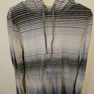 Striped Gray and Black Hoodie